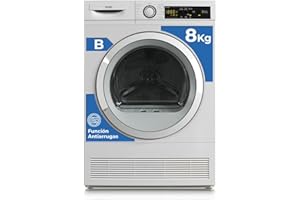 Svan Secadora de Condensación 8Kg Carga Frontal Blanco SSC800BD. 2700W, 15 Programas, Función Antiarrugas, Función Antiarrugas, Display LED manual, Eficiencia Energética Clase B