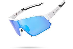 ROCKBROS Occhiali Ciclismo da Sole Polarizzati, Occhiali UV 400 Sportivi per Bici MTB, PC Lenti Polarizzate, Uomo Donna, Ultraleggeri