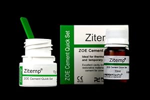 ECH Green Velly DenPro Zitemp Zoe Cement Quick Set, Liquid - 10ml, Powder - 20g