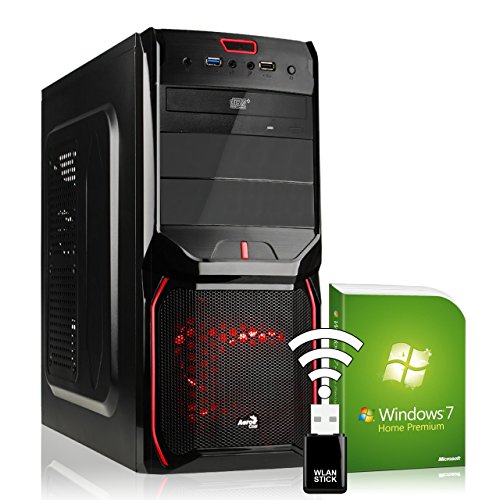 AGANDO Silent Gaming PC | AMD A6-6420K 2x 4.0GHz | Turbo 4.2GHz | GeForce GTX1050 2GB | 4GB RAM | 1000GB HDD | DVD-RW | USB3.0 | WLAN | Win 7 HP | 36 Monate Garantie | Computer für Multimedia, Gaming, Büro/Office