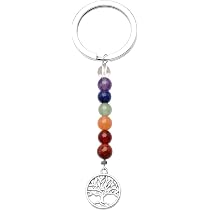 Baum Des Lebens Schlüsselanhänger - 7 Chakra Heilung Kristall Anhänger Mit Grußkarte