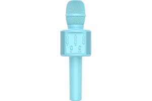 DRSYXCS Kids Wireless Karaoke Microphone Machine Portable Handheld Bluetooth Mic Speaker with Magic Voice Singing Toys for 3-12 Year Boys Girls Christams Birthday Gift (Blue)