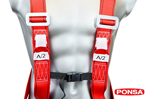FALLSCHUTZ – SET: Auffanggurt mit 2 haltepunkte + Element zur ladungssicherung + 2 wirbelkarabinerhaken. 031053001001 - 6