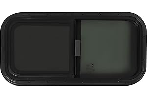 KIGERNEE Fenêtre coulissante 700 x 400 mm en alliage d'aluminium – Isolation thermique et teinte 25 % avec moustiquaire, pour camping-cars, remorques, pickups, véhicules modifiés (noir)