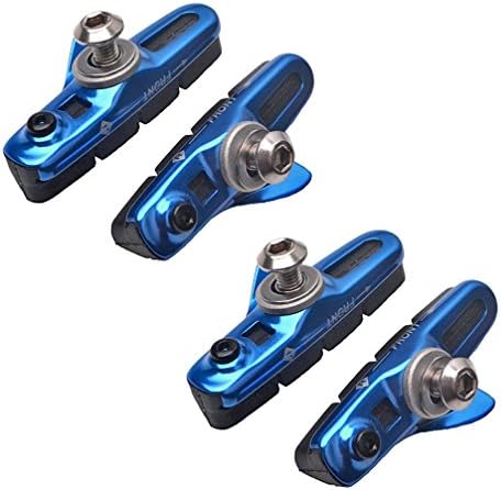 Pioneeryao Sport Road Bike Cycle Bicycle Brake Pads for Carbon Rim Wheels 2 Pairs (Blue)