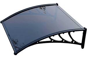 JIAJUTUI001 Tejadillo Proteccion Lluvia,Marquesina para Puertas Toldo Cubierta Protección Solar Toldo Tejadillo para Puertas de Entrada Opaco Marquesina para Puertas Ventanas Exterior (80X130cm/31inX51in,80cm)