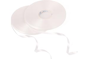 HONGCI 50m x 2 Rolls White Curling Ribbon for Balloons, Gift Wrapping, Christmas, Birthday, Crafts, Wedding Party Decoration - 5mm Width