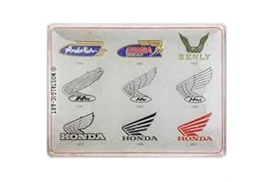 Nostalgic-Art Plaque vintage, Honda MC – Logo Evolution – Idée de cadeau pour motards, en métal, Design rétro pour la décoration, 30 x 40 cm