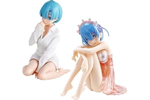 IFHDO Rem und Ram Action Figure 2pcs R:Zero Anime Figurina D'Azione Decor Anime Cartoon Model per Home Office Decorazione Action Ornamenti Bambola Regalo per Fan di Anime -5