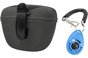 LTDOOIT Borsa Addestramento Cani in Silicone con Clicker, Chiusura Magnetica, Sacchetto di Cibo per Cani Piccola con Clip in Vita, Busta per L'addestramento di Ricompensa per Cuccioli Impermeabile