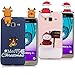Produktbild Hülle Samsung Galaxy J310 / J3 (2016) 5.0 Zoll 3D Weihnachtsmann Rentier Kleiner Schneemann Handyhülle YKTO [2 Stück][Ultra Dünn] Stoßfest Weich Silikon Schutzhülle Weihnachten Muster Motiv Handytasche für SamsungJ3 2016 Paar Telefonkasten