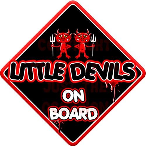 Little Devils Non Personalised Novelty Baby on Board car Window Sign.