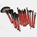 Luxury 21 PCS Professional Makeup Brush Tools Sets / Kits Natural Cosmetic Animal Hair Brushes with Pouch and Bag Black/Coffee/Red (Red)