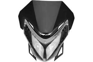 Reminnbor Dirt Bike Headlight Universal DC12V Dirtbike Motorcycle LED Headlight Street Fighter Sport Custom Fairing Light