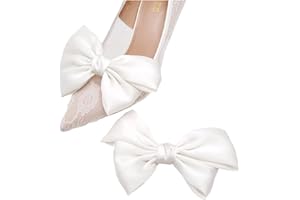 Tsangbaby Clip per scarpe con fiocco in raso a pois in tinta unita clip per scarpe rimovibili eleganti per feste di nozze fibbia per scarpe borsa abbigliamento accessori per capelli per donne ragazze