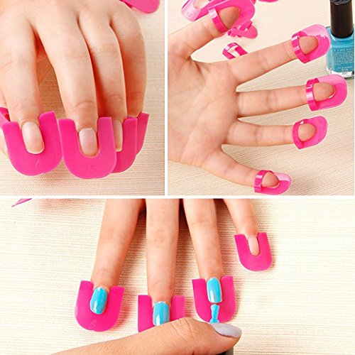 Contever® Wiederverwendbare 10 Größen Paket 26pcs Nagel Abziehen Nagellackentferner Anti Überlauf Kleber Nägel Rand Schutzbarriere Der Haut Nagellack Schablonen - 2