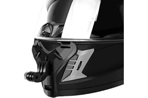 YEHOLDING Support Menton avec Sangle de Casque intégral de Moto + Vis,pour GoPro Insta360 DJI SJCAM APEMAN etc (Black)