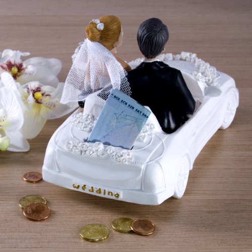 Spardose Hochzeitsauto weiß Brautpaar Hochzeit Auto