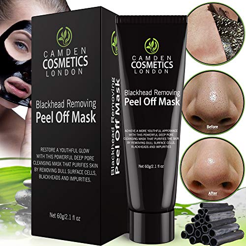 Máscara Quita espinillas Camden Cosmetics - Carbón Activado Quita Espinillas - Mascarillas exfoliantes y limpiadoras, Blackhead Remover, despegar, Mascarilla Exfoliante Limpiadora contra Puntos Negros