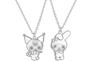 Tomicy Kinder Halsschmuck 2 Pcs Halsschmuck für Mädchen,Ketten für Damen,Anime Ketten mit Anhänger, Cute Necklaces als Kreativ Geschenk für Mädchen