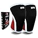 Produktbild High Performance SZUCH Pro 7 mm Neopren Knie Ärmel (Paar) Knie Unterstützung & Linderung von Muskelschmerzen wirksame Unterstützung für Gewichtheben Woods Powerlifting Crossfit Kniebandage für Kniebeugen Unisex (schwarz-rot, X-Large/39,9–43,2 cm/40–44 cm)