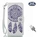 Produktbild Galaxy S8 Handyhülle,Aireratze Galaxy S8 Hülle PU Leder Flip Wallet Cover in Book Style Stand Case Card Slot Leder Tasche Case Karteneinschub TPU Innen 2 Separate Karteneinschub und Magnetverschluß Kratzfestes und Schmutzunempfindliches Schutz Handy Mandala Dream Catcher Blume in Weiß Lila Hülle für Samsung Galaxy S8 (+ Free USB Cable)