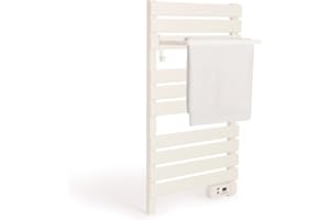 CREATE / Warm Towel 500W / Toallero eléctrico Blanco con Estante / 96,9x5x55 cm/para Suelo o Pared, Temporizador, Pantalla LCD, bajo Consumo