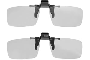sourcing map 2 Pcs Polarized Clip-on 3D Glasses, Passive Circular 3D Viewing Glasses Frames for Anaglyph Movies Theater Games TV Photo Projector
