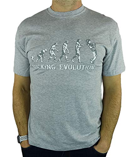 My Generation Gifts Rocking Guitar Player Evolution - Mecedora Regalo de cumpleaños Divertida Guitarra/Presente la Camiseta para Hombre Gris 2XL