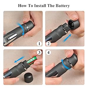 TOUCHBeauty Nose Trimmer, Ear Hair Trimmer Battery Operated Stainless Steel Dual-Edge Blades Facial Hair Groomer with… - Image 8