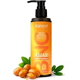 KARSEELL - Leave-in Hair Conditioner &ndash; Argan yağı, protein ve biyotin &ndash; Kuru ve zarar g&ouml;rm&uuml;ş sa&ccedil;lar i&ccedil;in sa&ccedil; kremi, kıvırcık 