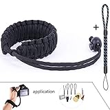La correa grande tiene un diseño resistente y duradero, hecha de un Paracord 550 Tipo III extremadamente durable. También es una pulsera de supervivencia de Paracord para exteriores.