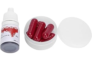 ZJCHAO Faux Capsules de Sang, Film Sanguin Artificiel pour Maquillage Halloween, Gel de Sang Coagulé Réaliste, Costume Cosplay Prop, Accessoires pour Party et Trick or Treat