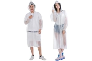 Roysmart 2 Stück Regenponcho, Eva Regenjacke Unisex Wiederverwendbar Regenmantel Wasserdicht Tagbarer Regenumhang Regencape zum Camping Wandern Angeln