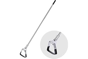 BARAYSTUS Hoe Garden Hoe for Weeding Long Handle Hula Hoe Stirrup Hoe Garden Tool Stainless Steel Poles Adjustable Long Handle Weeding Hoe, 55.9-inch
