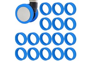 Aimeke Silikonowy pokrowiec na kółka, redukuje hałas, do walizki, wodoszczelności, na większość 8 kółek (niebieski), niebieski, 5 cm x 1,4 cm