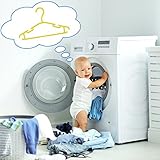 Kinder Kleiderbügel 30er Set – Kunststoff Gelb – Kinderzimmer Bügel 30 Stück für Kindermode & Babykleidung – VENKON - 5