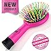 Detangling Brush with Mirror- No Tangle & Pain- Anti Static Soft Bristle- Massaging & Straightening Detangler- Rubberized Grip- Cool/ Cute Colors- Wet & Dry Detangle Comb- For All Hair Types (Pink) …