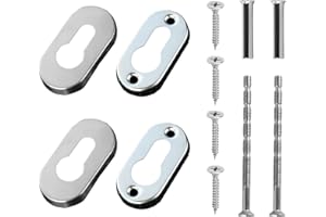 LYQNIHOB Cover Serratura Ovale in Acciaio Inox Opaco, Rosetta Chiave, per Porte Interne/Esterne, Buco Serratura in Acciaio Inossidabile, Cilindro profilato, Argento - Confezione da 4