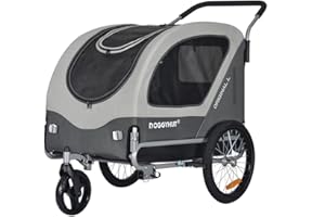 ‎DOGGYHUT Doggyhut Original Large Fahrradanhänger & Hundebuggy 2 in 1 für Hunden bis 35kg Hundeanhänger Jogger Hundewagen mit Feststellbremse Tiggo 80405