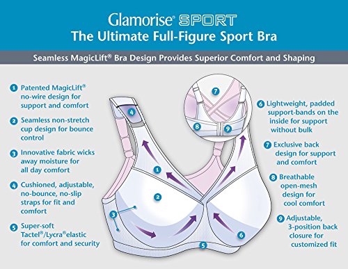 Glamorise Damen BH Glamorise Sport – der Ultimative Sport-bh für Große Größen - 5