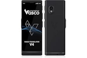 Traducteur vocal instantané Vasco V4 | 108 langues | Internet gratuit à vie pour les traductions dans près de 200 pays | Le traducteur le plus récent du marché | Black Onyx