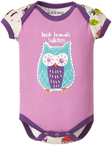 LBH by Hatley Baby Girls 0-24m Infant Envelope Neck One Piece Party Owls Bodysuit, Purple, 12-18 Months (Manufacturer Size:12)