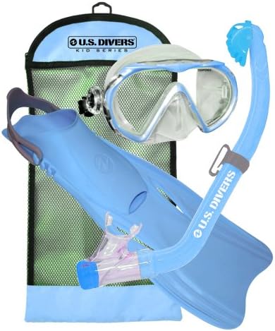 Us Divers Youth Santa Cruz Jr Eco Jr Break Jr Snorkel Combo (BLUE, L/XL) Shoe size 1-4 Adult