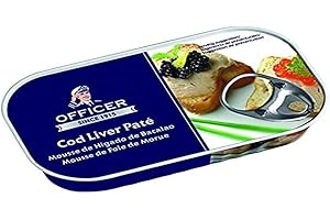 THE GREAT CANADIAN TEA Officer - Mousse de Higado de Bacalao - Cod Liver Paté - Delicioso y Listo para Servir - 115
