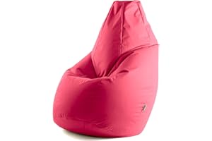 Avalon - Pouf Poltrona Sacco Grande L Jive, Puffo per Sedersi Ergonomico, Pouf a Sacco in Tessuto Antistrappo e Impermeabile, Comoda Poltrona a Sacco Moderna, Made in Italy(80x80x125cm-Fucsia)