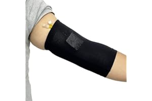 MENURSY Protector de manga de línea PICC para brazo, codo, transpirable, fundido, suministros para circunferencia de brazo (XS, negro)