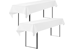 ‎SHOWGEOUS Showgeous 2 Stück Biertisch Tischdecke universal für 50cm u.70cm Biertische Hussen für Biertisch Biertischhussen Biertisch-Husse Bierzeltgarnitur Rechteckige Tischdecken Waschbar 100x250cm(Weiß)