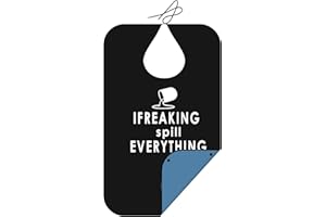 Beejoy Funny Adult Bibs Waterproof Washable Adult Bib Reusable Dining Bibs for Elderly Disabled Seniors Novelty Clothing Protectors with Crumb Catcher Lightweight Apron for Women Men