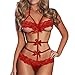 Produktbild HCFKJ 2018 Mode Damen Dessous Babydoll Lace Bow Kleid Nachtwäsche G-String Nachtwäsche (ROT, M)